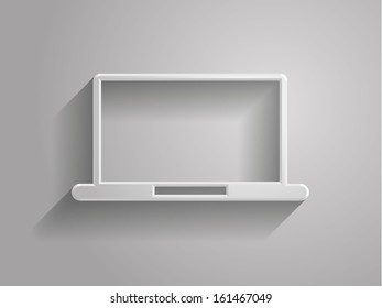 3d Vector illustration of laptop icon 