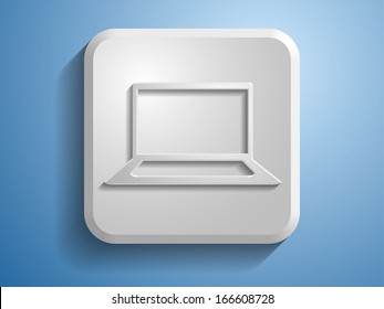 3.d Ilustración vectorial del icono de la laptop 