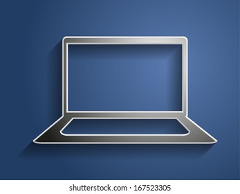 3.d Ilustración vectorial del icono de la laptop 