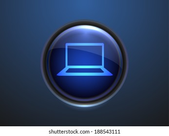 3d Vector illustration of laptop icon 