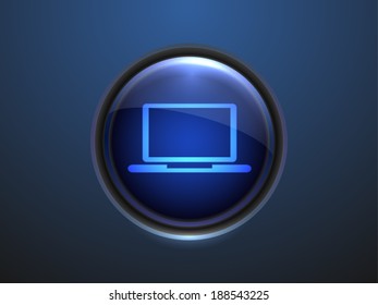 3.d Ilustración vectorial del icono de la laptop