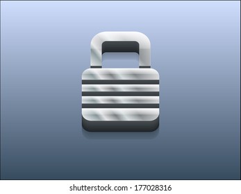 3d Vector illustration of lock icon