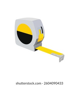 3D Vector illustration Measuring Tape on a white background, measuring tool, equipment