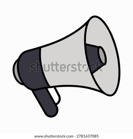 3D vector illustration of a megaphone bullhorn icon isolated on white for loud sound announcements and public communication messages