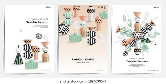 3D Vector illustration of a minimal composition frame set. Design for cards, party invitation, Print, Frame Clip Art and Business Advertisement and Promotion