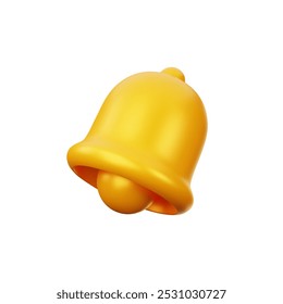 Campana amarilla minimalista de Ilustración vectorial 3D.