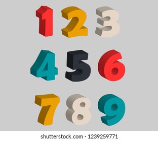3d vector illustration of numbers.