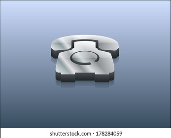 3D-Vektorgrafik des alten Telefonsymbol