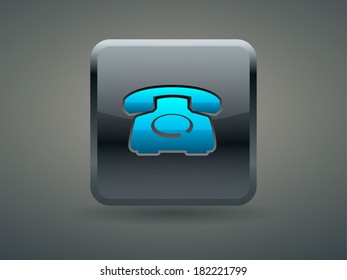 3d Vector illustration of old phone icon