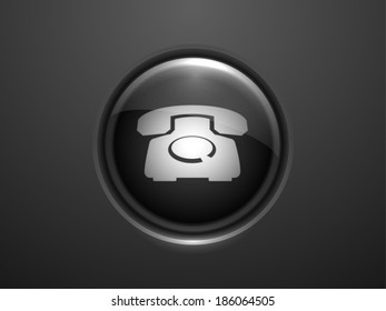 3.d Ilustración vectorial del icono del teléfono antiguo