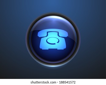 3d Vector illustration of old phone icon