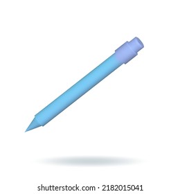 3d vector illustration. Pen, pencil icon.  Copywriting, writing  concept. 