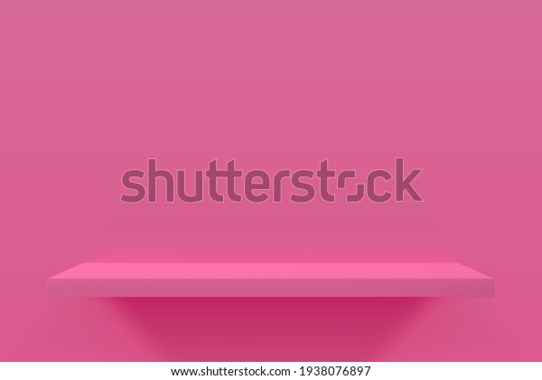 3d Vector Illustration Pink Empty Shelf Stock Vector (Royalty Free ...