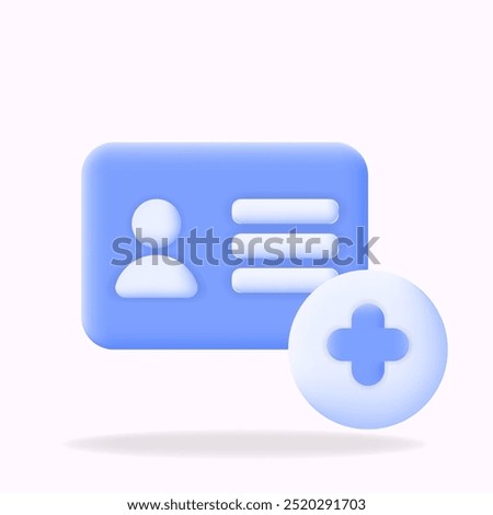 3d vector illustration Profile creation icon with user card and add symbol. Ideal for websites, apps, and user onboarding