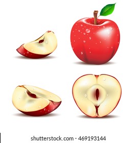 3D-Vektorgrafik roter Apfel