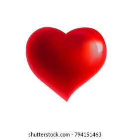 3d vector illustration of a red heart. Isolated On White Background. 