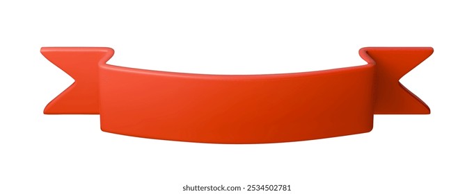 3D vector illustration of a red ribbon. Perfect for decorating designs, promotional banners, gift wrapping, holiday cards, and certificates. Adds style and emphasis to any project