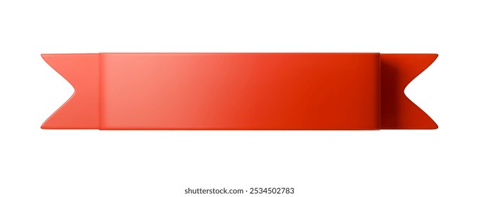 3D vector illustration of a red ribbon. Perfect for decorating designs, promotional banners, gift wrapping, holiday cards, and certificates. Adds style and emphasis to any project