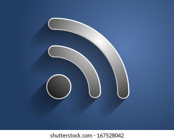 3d Vector illustration of rss icon