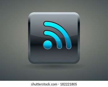 Icono de 3d Ilustración vectorial de rss