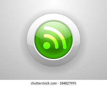 3d Vector illustration of rss icon