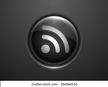 3d Vector illustration of rss icon