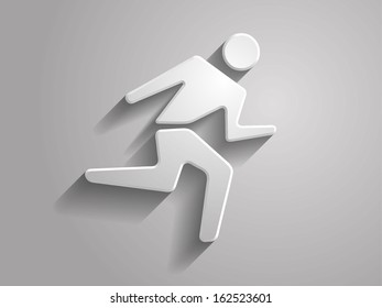 3d Vector illustration of running man icon 