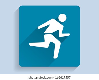 3d Vector illustration of running man icon 