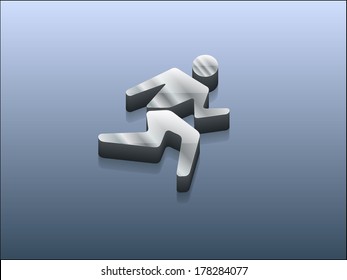 3.d Icono vectorial del hombre en ejecución 