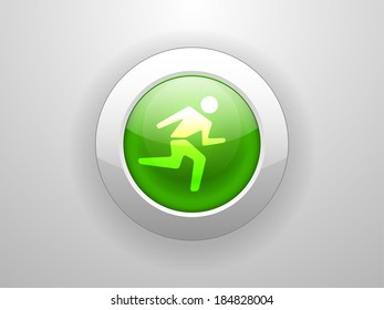 3d Vector illustration of running man icon 