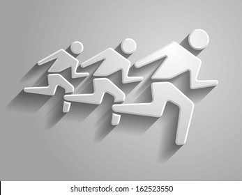 3d Vector illustration of  running mans icon 