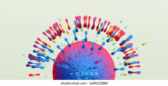 3d vector illustration for science, medicine or education. 