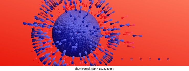 3d vector illustration for science, medicine or education. 