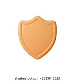 3D vector illustration of shield in a minimalist style. The shield symbolizes protection, security, and strength. Ideal for projects related to cybersecurity, data protection, and insurance