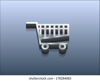 3d Vector illustration of shoppind cart icon