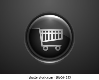 3D-Vektorgrafik des Einkaufswagen-Symbols