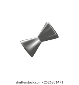 La Ilustración vectorial 3D muestra una figura geométrica inflable brillante hecha de plata aislada sobre un fondo blanco. La forma abstracta es ideal para la decoración moderna