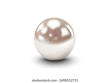 3D vector illustration of a single shiny pearl with a smooth surface, representing elegance, beauty, and luxury, suitable for themes related to jewelry, fashion, and high-quality materials