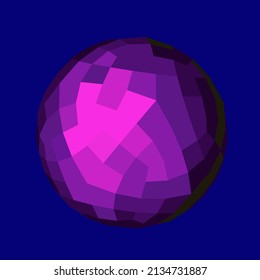 Ilustración vectorial 3D de una esfera con un patrón geométrico. Resumen de imagen futurista.