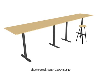 3D Vector Illustration Table with chair