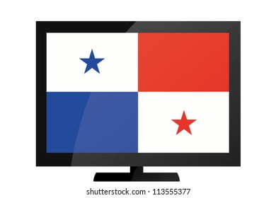 3d Vector Illustration of a TV with the Flag of ***********