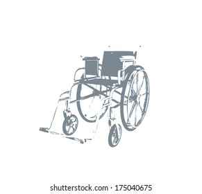 3d vector illustration of wheelchair