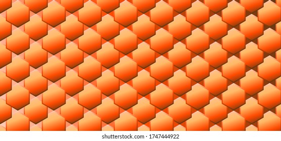 
3D vector image. Abstract background orange polygons with a gradient.