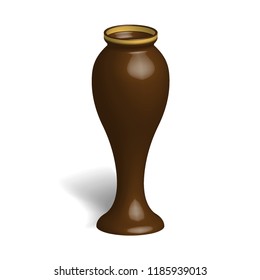 3d vector image. Vase for flowers isolated on a white background.