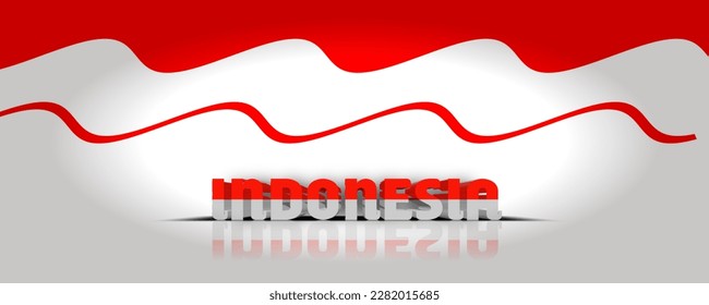3d vector with Indonesia  flag background.for background, template, banner, poster, greeting card ,or billboards with the theme of commemorating Indonesian holidays.
