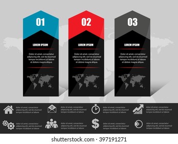 3D vector infographic banner with glass and place for text eps 10