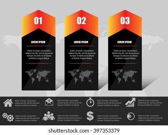 3D vector infographic banner with glass and place for text eps 10