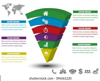 3D vector infographic banner with map icons and place for text eps10