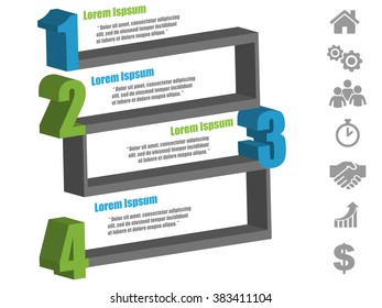 3D vector infographic banner with pyramid icons and place for your text eps10