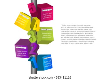 3D vector infographic banner with pyramid icons and place for your text eps10